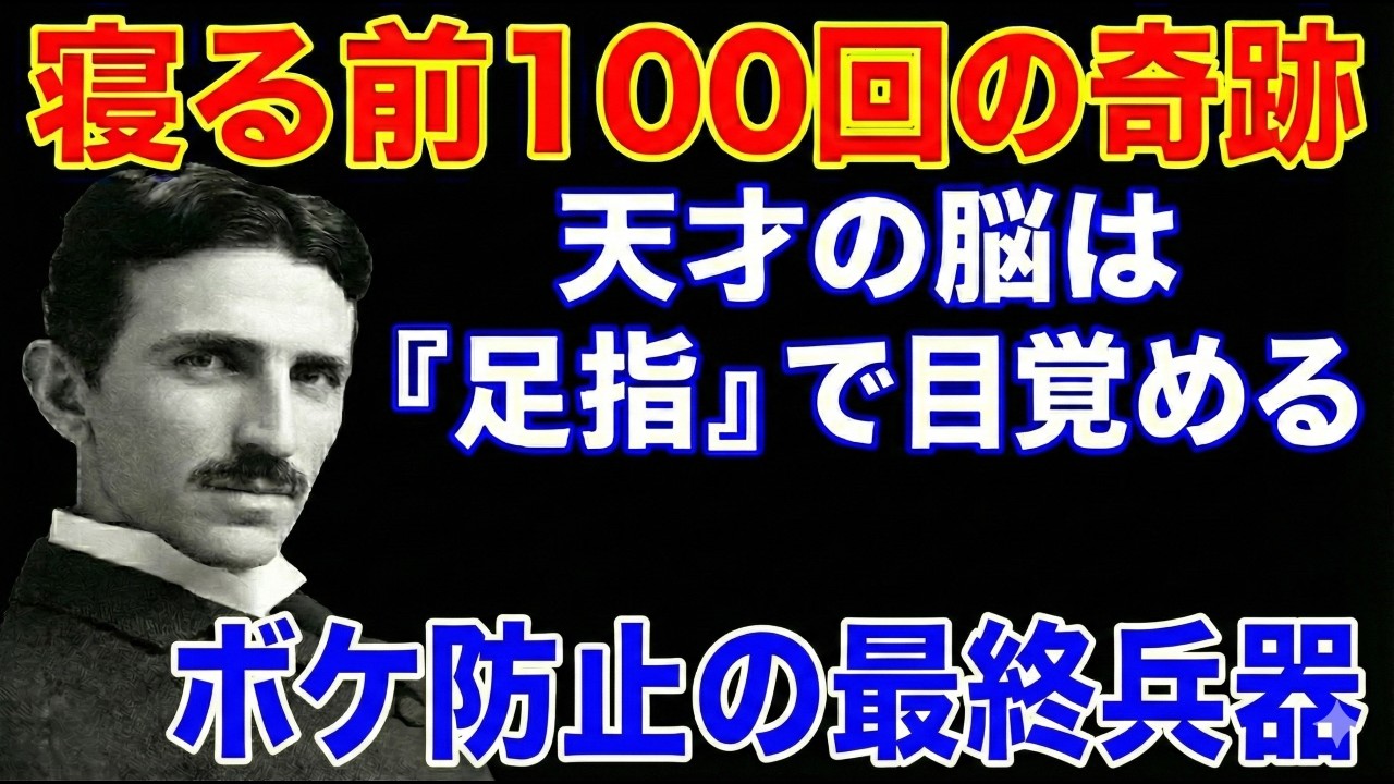 天才テスラが遺した「寝る前100回」の習慣とは？現代の脳科学が解明する「足指」と「脳覚醒」の驚くべき関係。ボケ防止の最終兵器は、あなたの足元に・・・|偉人|名言| 周波数 |宇宙の法則