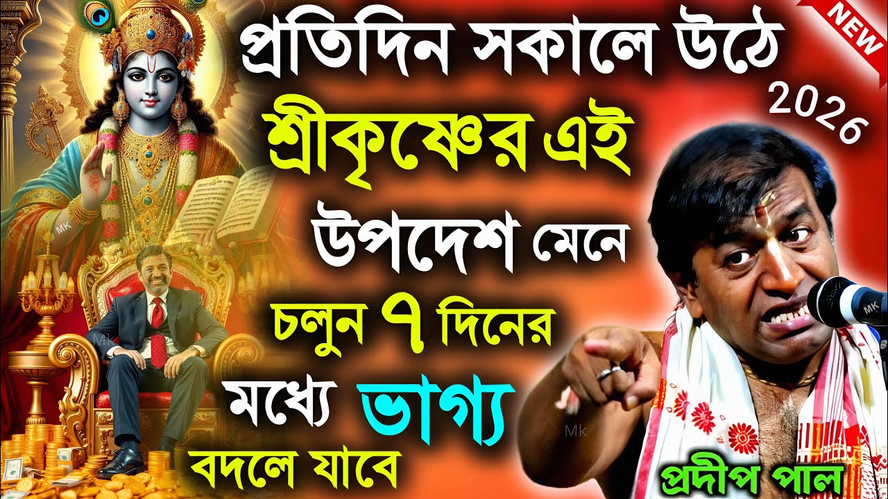 শ্রীকৃষ্ণের এই উপদেশ গুলো মেনে চলুন ভাগ্য বদলে যাবে ! প্রদীপ পাল কীর্তন ! pradip pal new kirtan