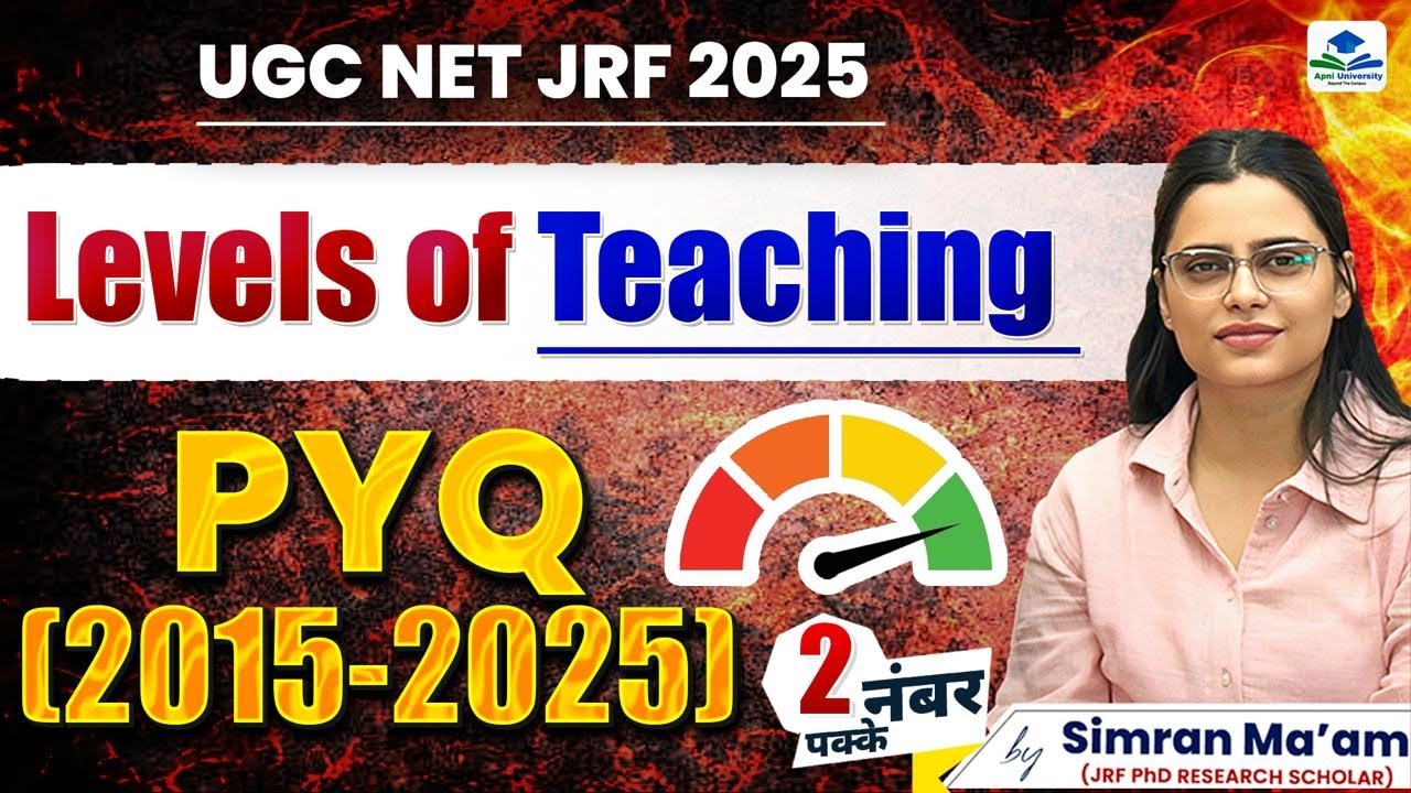 UGC NET JRF 2025 | PYQs 2015 - 2025 | Levels of Teaching | Apni University | By Simran Ma'am