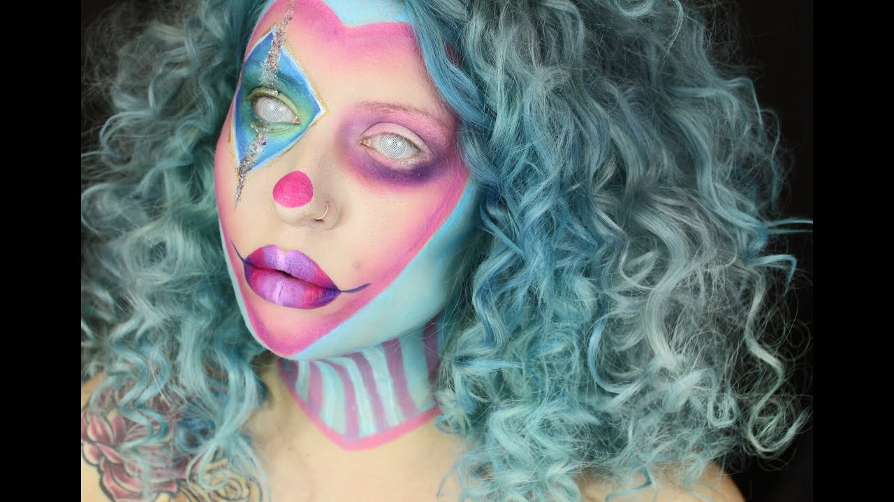 Halloween creepy pastel Carnival clown time-lapse tutorial.