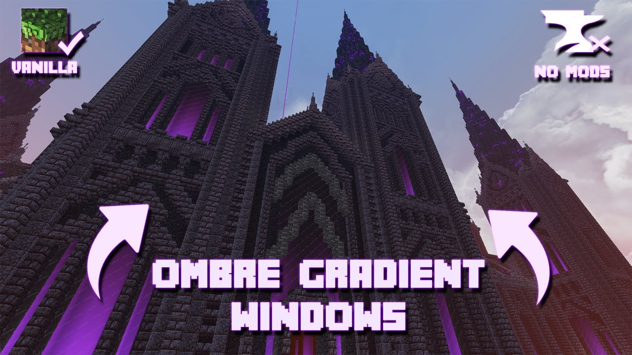 ❤︎⁠ MINECRAFT OMBRE GRADIENT WINDOWS WITH TINTED GLASS ❤︎⁠ NO MODS NEEDED ❤︎⁠ IN DEPTH TUTORIAL ❤︎⁠