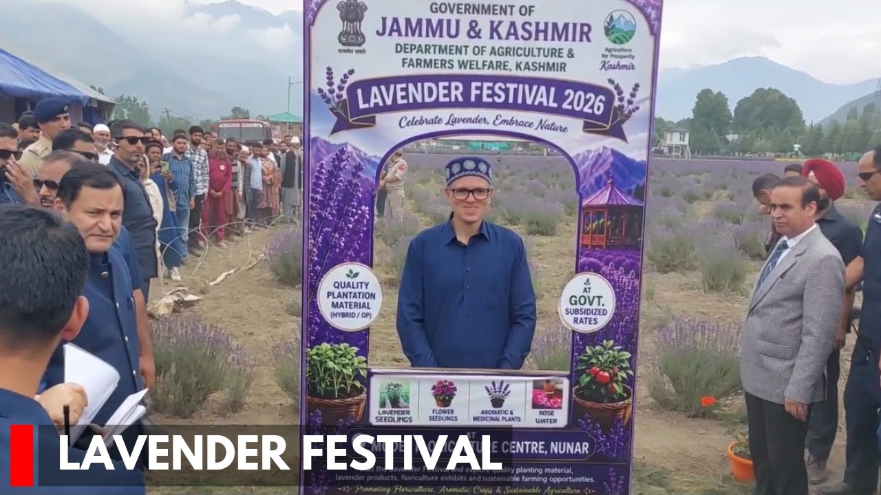 Omar Abdullah Inaugurates Lavender Festival at Nunar in Ganderbal
