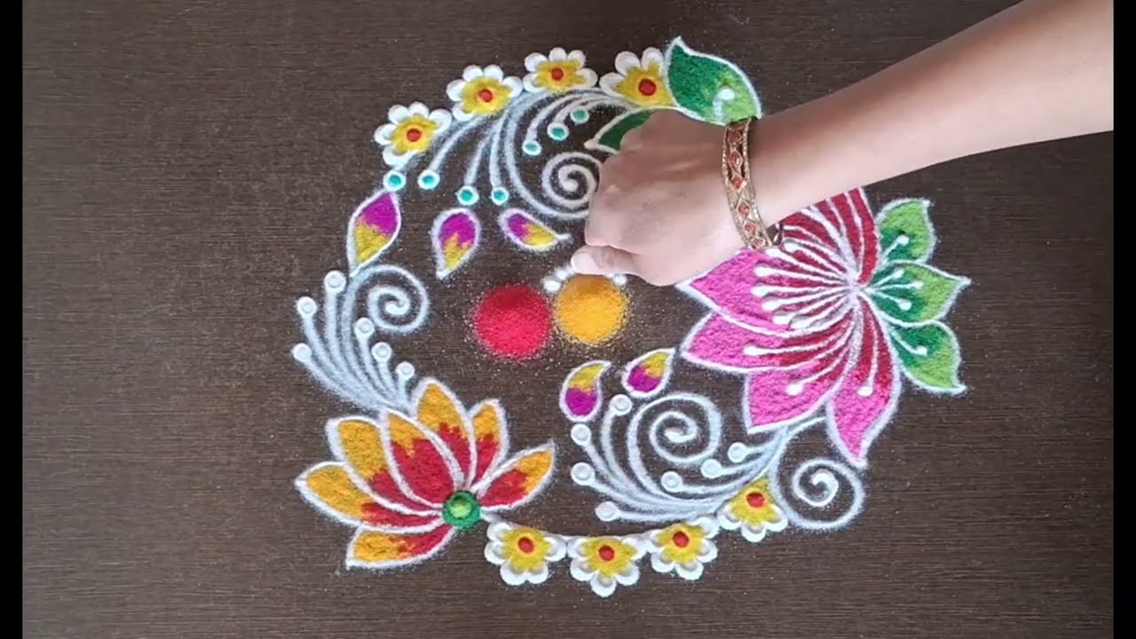 हळदी कुंकू साठी सोप्या व सुंदर रांगोळ्या 