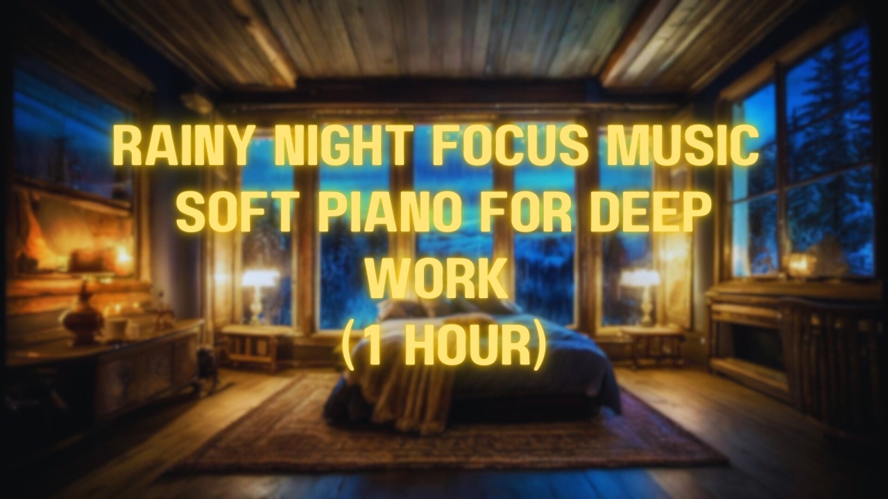 Rainy Night Focus Music | Soft Piano for Deep Work 1 Hour