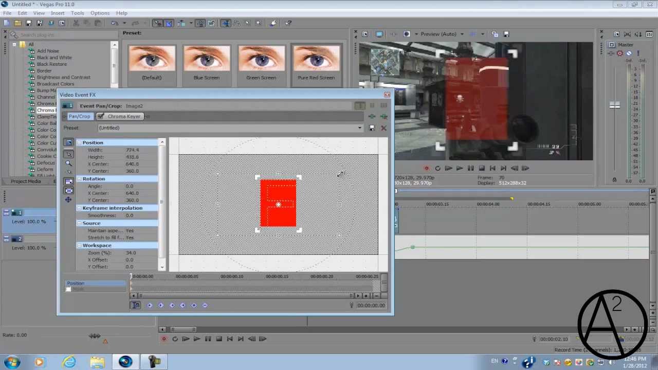 Sony Vegas Pro 11: Custom Lock-On Effect
