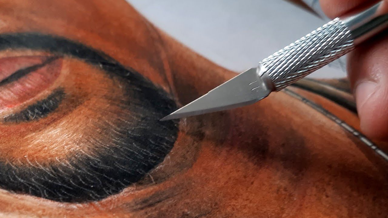 Use of X-acto knife in drawing ✍ | Etching technique| pencil drawing tips