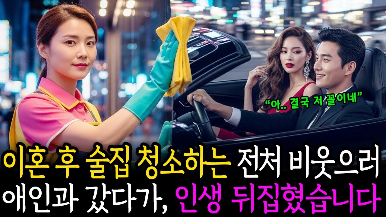 이혼 후 술집 야간청소하는 전처 비웃으러 애인과 갔다가 인생 뒤집혔습니다
