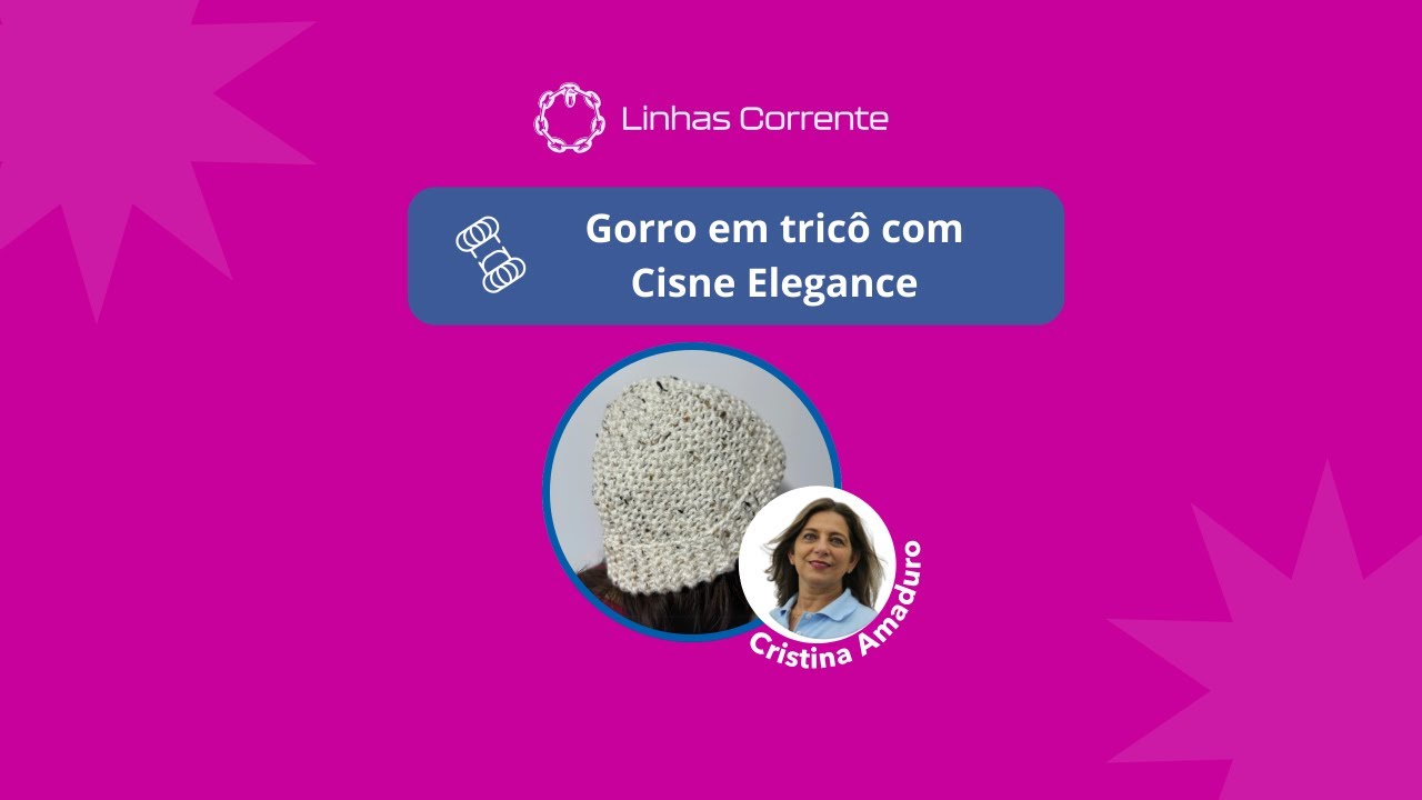 Gorro em tricô com carreiras encurtadas
