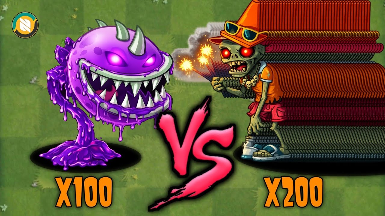 Pvz 2 Challenge!! 100 Plant Level 200 Vs 200 Summer Nights Conehead