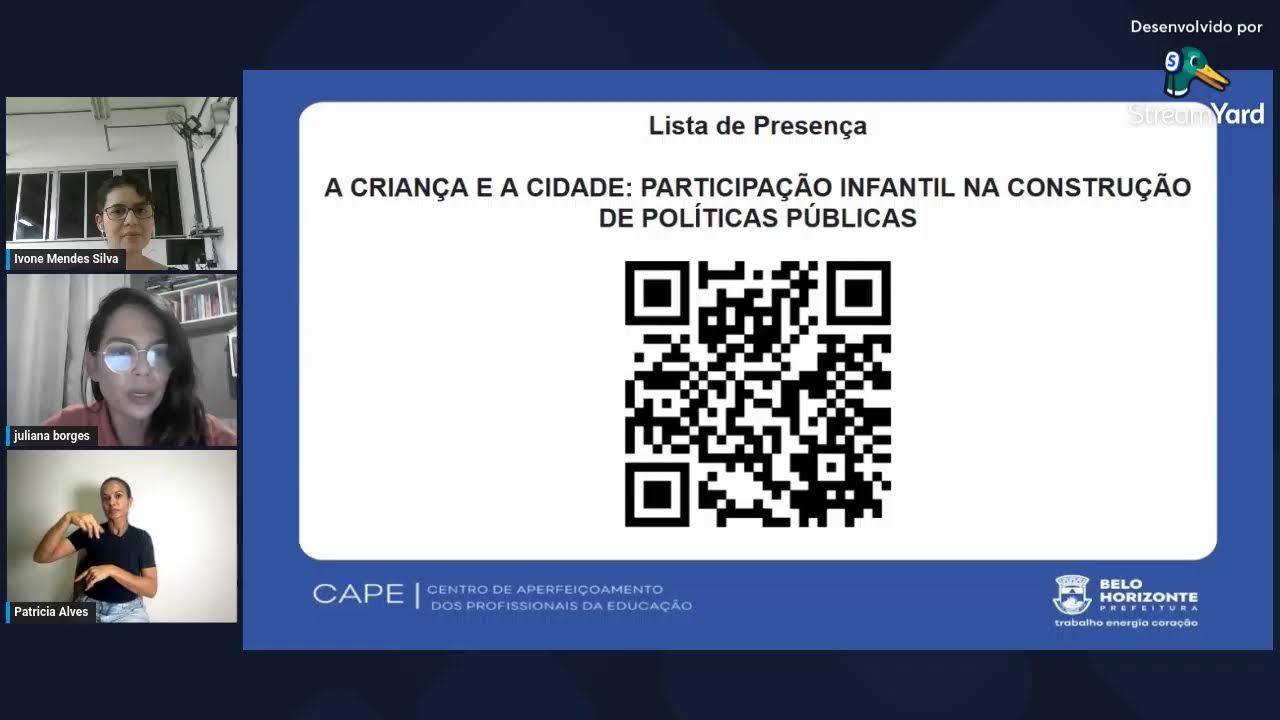 WEBNÁRIO: A CRIANÇA E A CIDADE : PARTICIPAÇÃO INFANTIL NA CONSTRUÇÃO DE POLÍTICAS PÚBLICA