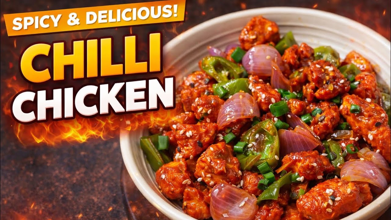 Easy chilli chicken recipe♥️ #chillichicken #chickenrecipe 