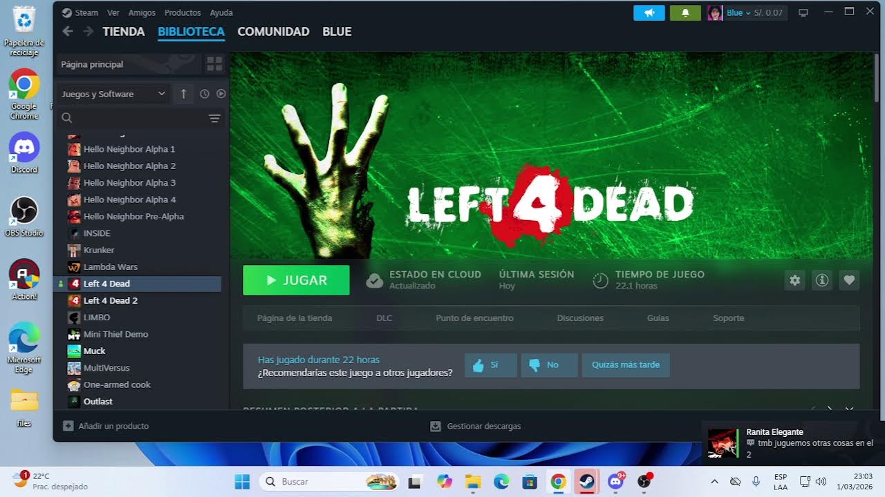 dia 4 intentando pasar el LEFT 4 DEAD xdd
