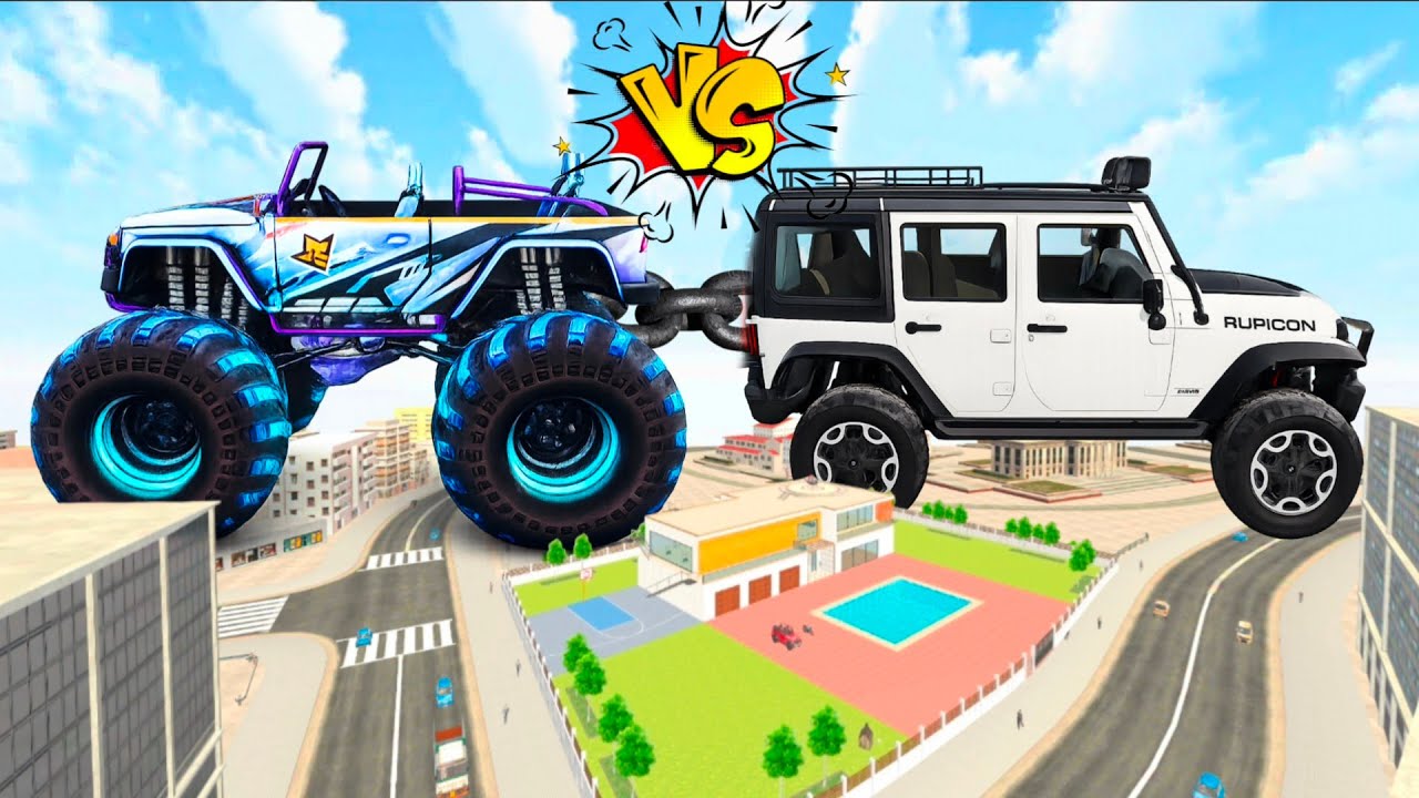 🎯Franklin Giant 🚛 Monster Truck VS Jack 🚙 Giant Jeep in Indian theft auto simulator 💥