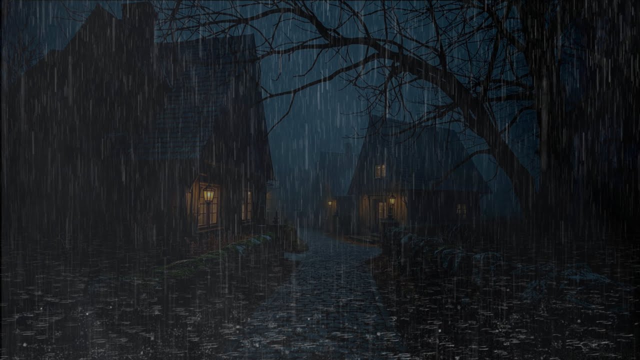 Heavy Rain in a Silent Old Town | 8 Hours of Deep Sleep Sounds
