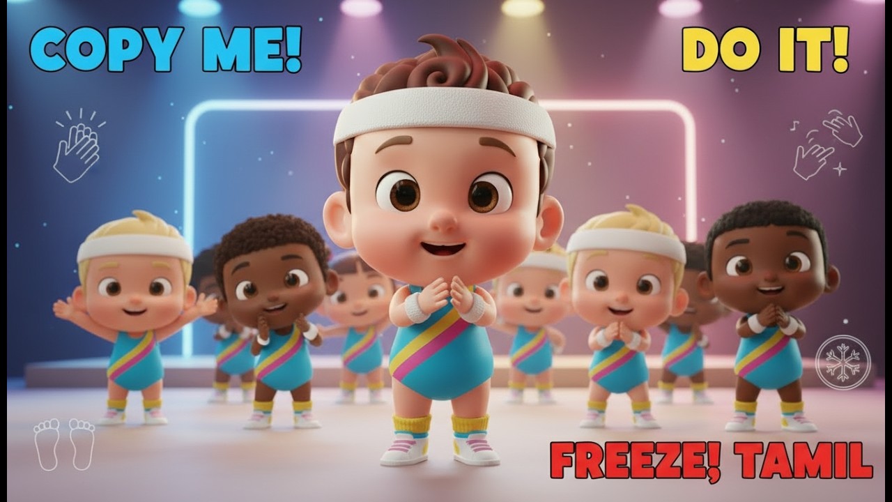 என்ன மாதிரி செய்! 👏 | செயல் பாடல் + FREEZE விளையாட்டு (குழந்தைகள்)