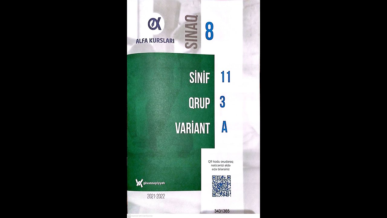27.03.2022. Güvən sınaq 8. XI sinif. #Tarix