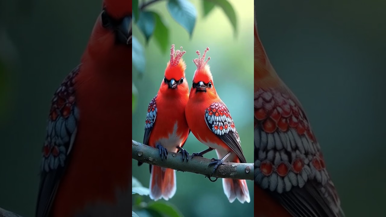 Adorable Lovebirds Kissing ❤️ | Cute Bird Couple in the Wild 🐦 #shorts