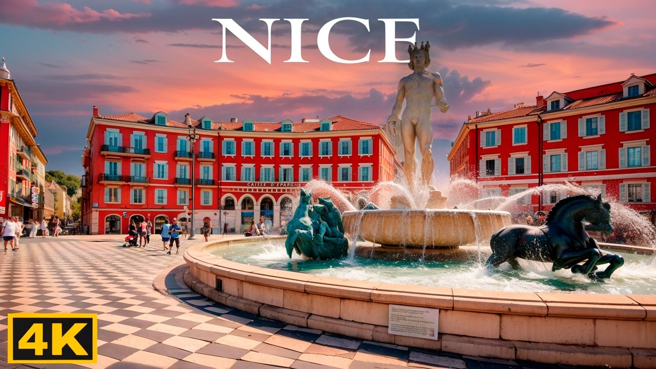 Walking Tour of Nice, France in 4K – Promenade, Negresco & Place Masséna