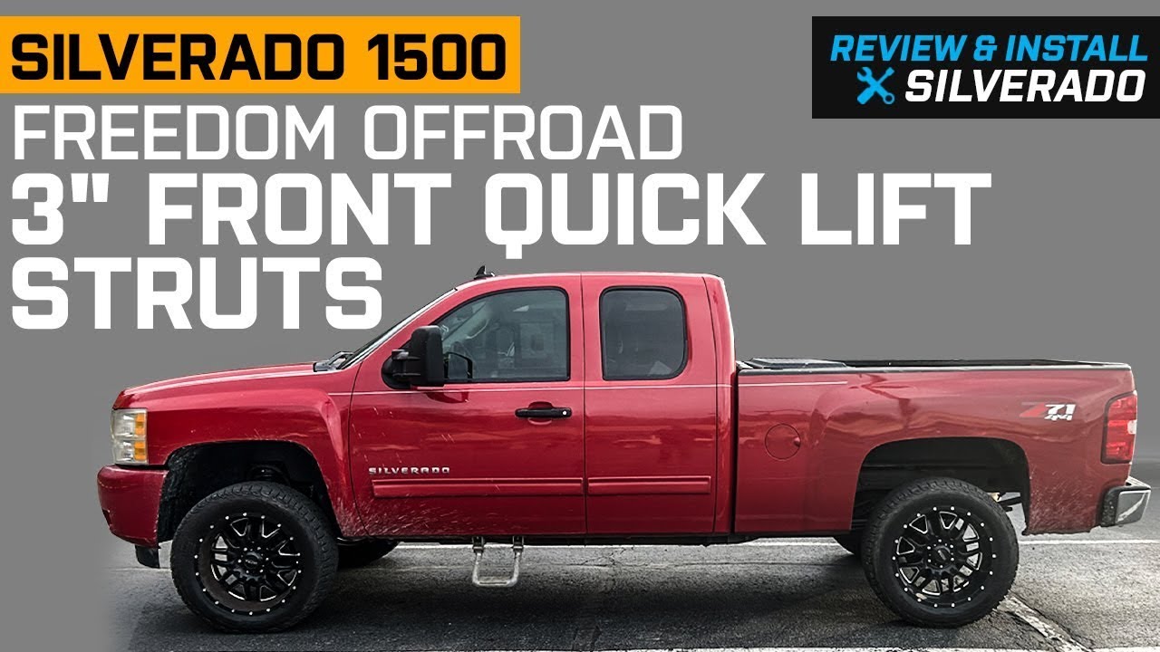 2007-2018 Silverado Freedom Offroad 3-Inch Front Quick Lift Struts Review & Install