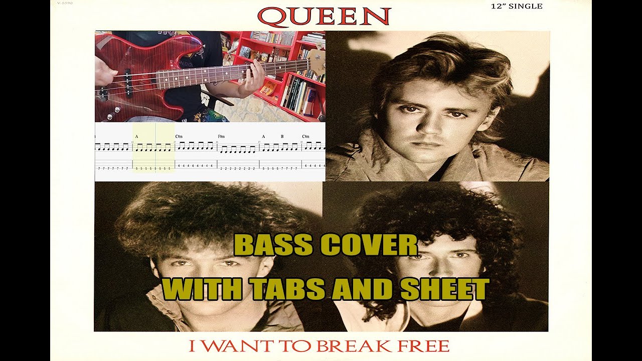 Queen - I want to break free BASS COVER (with Tabs and Sheet)