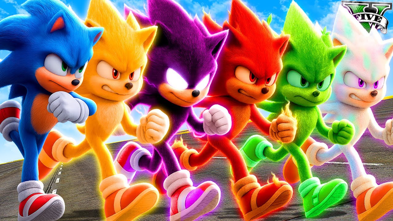 Qué TRANSFORMACION DE SONIC es el MÁS RÁPIDO en GTA 5 ?? (Sonic movie mod)