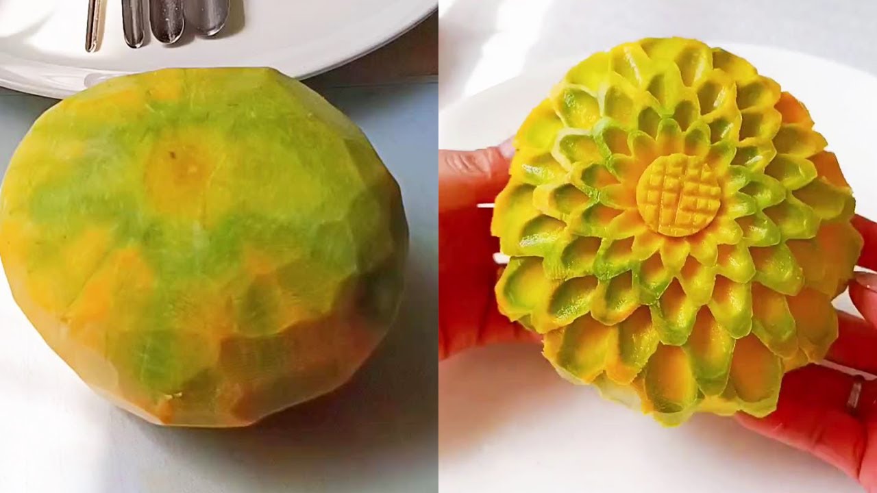 😍Chinese Chef丨Vegetable Carving Art丨Pumpkin carving beautiful flowers