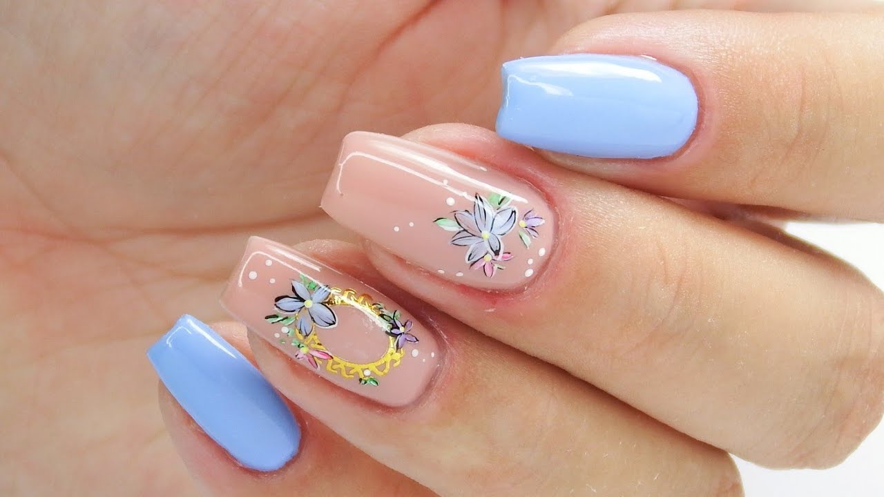 Flowers nails art tutorial / inails dobrarada