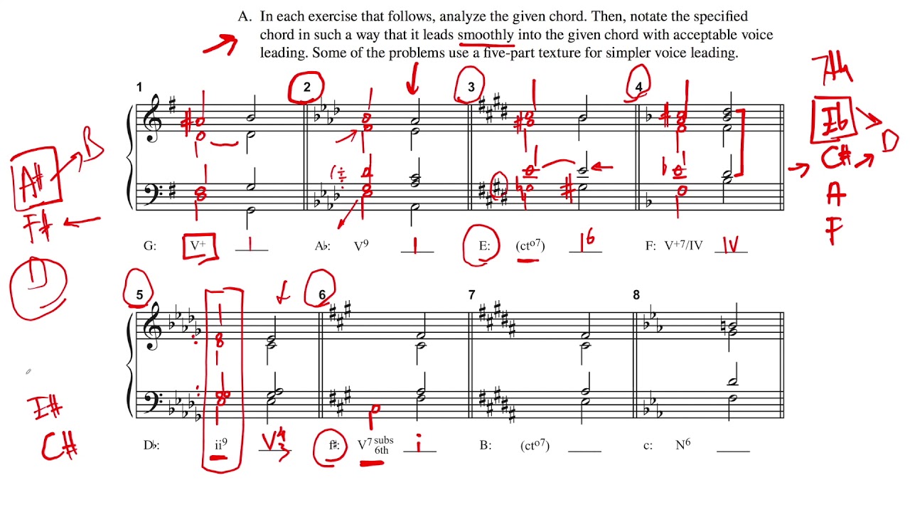 Musicianship II - Lesson 12b - Exercises (Further Elements of the Harmonic Vocabulary)