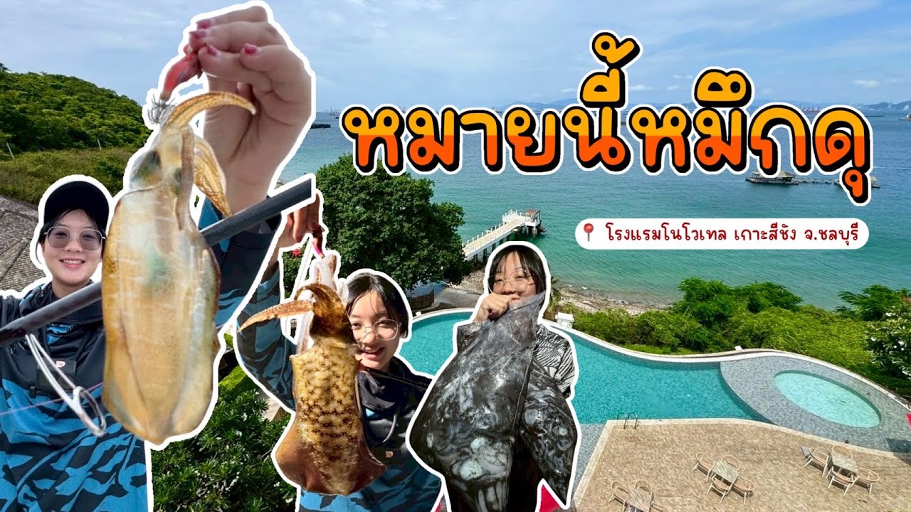 ตกหมึกตกปลาสะพานโรงแรม (หมึกเยอะที่สุดเท่าที่เคยตกมา!) | NOVOTEL เกาะสีชัง จ.ชลบุรี