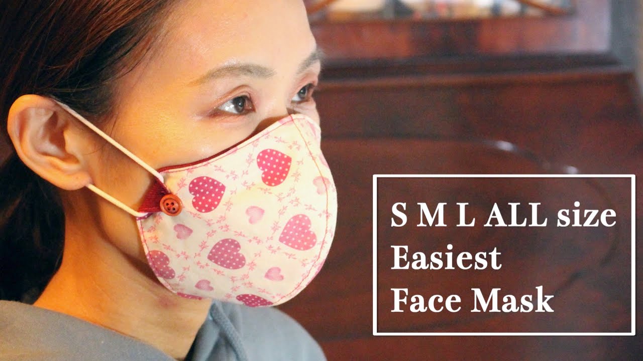 3 Layer  Easiest 3D Face Mask Sewing Tutorial - S M L ALL size｜Replaceable elastic band