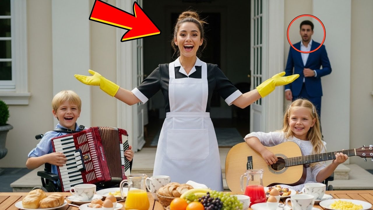 EMPRESARIO VIUDO LLEGA Y VE A LA MAID EN GESTO INESPERADO CON HIJOS EN SILLA DE RUEDAS!