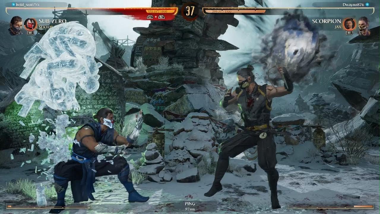 Mortal Kombat 1 Kombat League Epic moment scorpion comeback against Subzero Fatal blow fail 😄