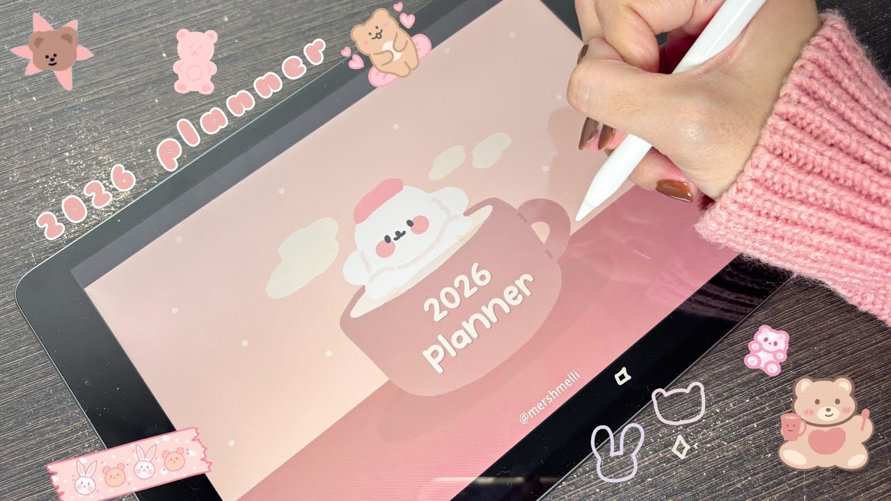 Цифровой планировщик на 2026 год + гиперссылка 🧸💖 | Бесплатный шаблон (начало работы в воскресень...