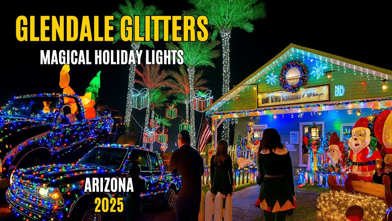 Glendale Glitters Festival | Glendale Arizona's Biggest Holiday Christmas Light Show 2025 | 4K