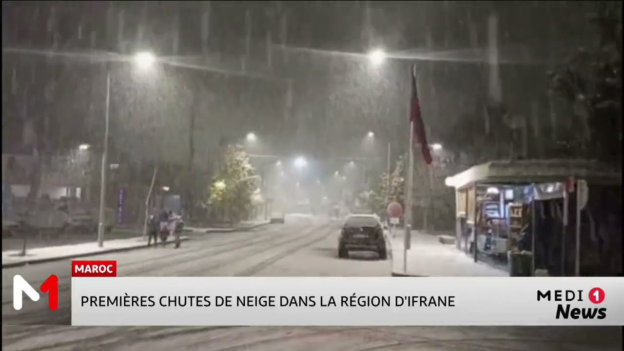 Chutes de neige dans la r&eacute;gion d'Ifrane