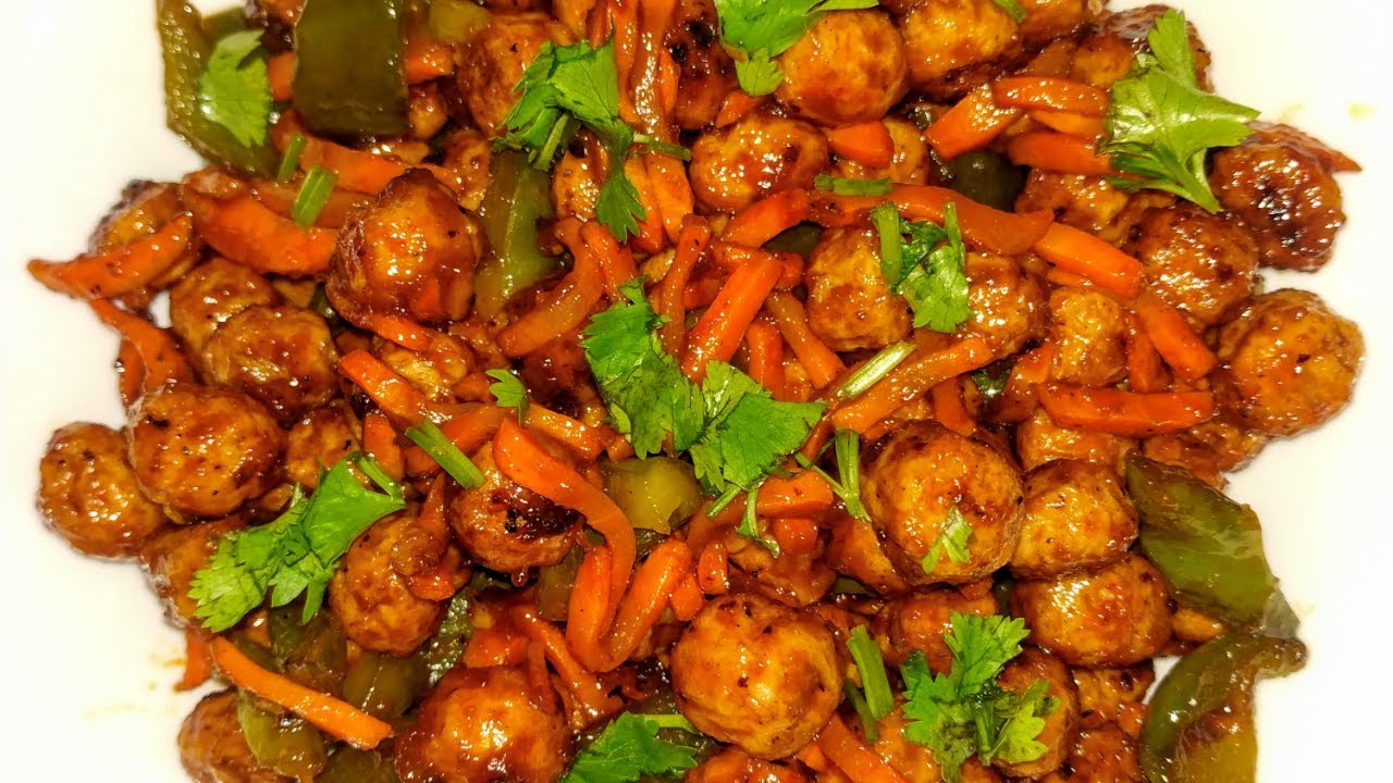 ସୋୟାବିନ  ଚି଼ଲ୍ଲୀ /Soya chilli recipe/without onion garlic soyabean chilli/soyabean chilli recipe