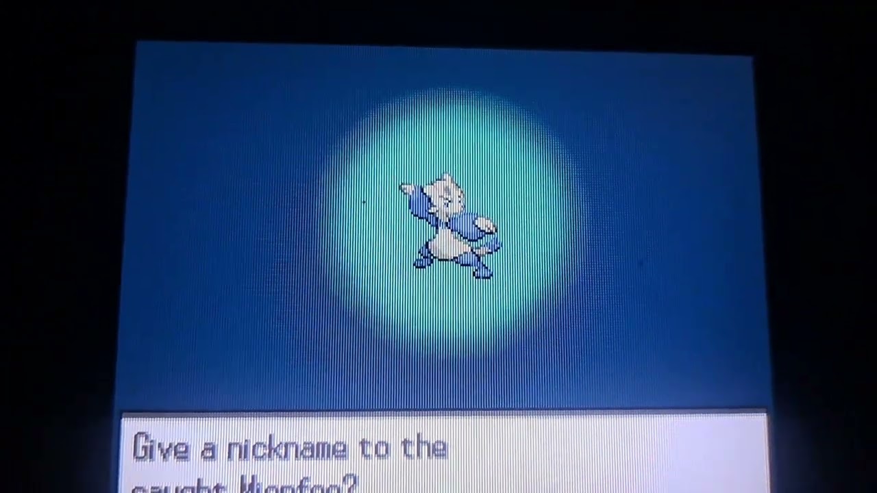 Pokemon Black Shiny Mienfoo after 17000+ random encounters at DragonSpiral Tower