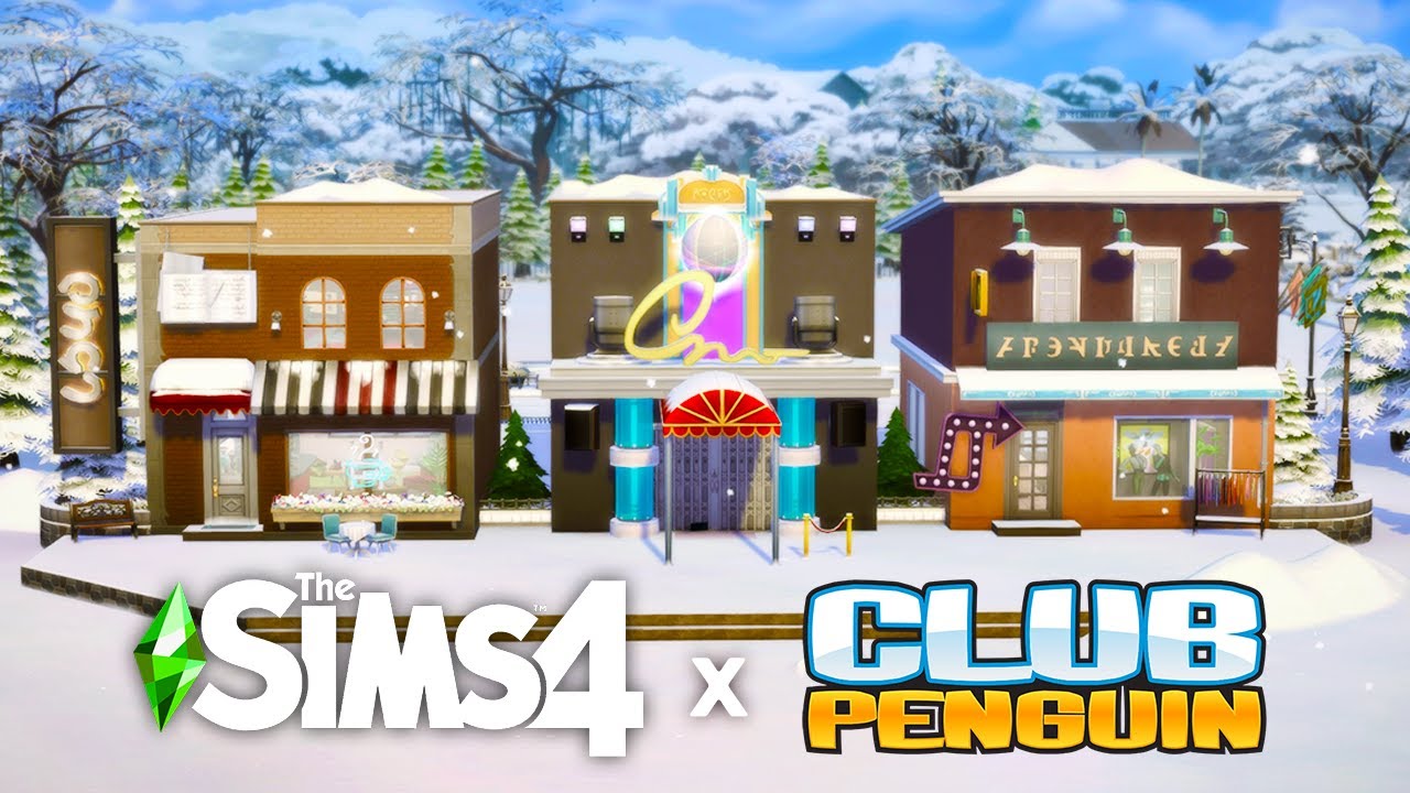 I Built Club Penguin's Town Center in The Sims 4