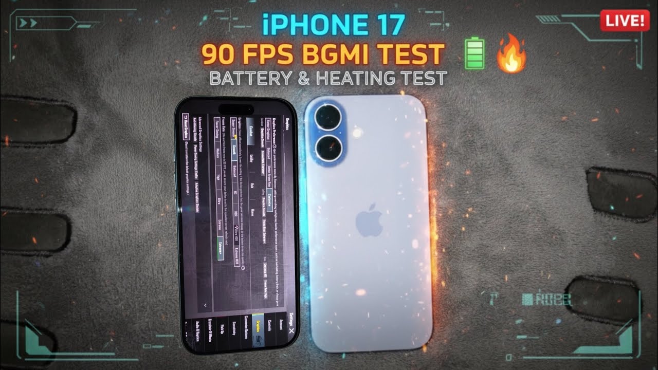 iPhone 17 BGMI 90fps extreme Gaming Test | Battery 🔋 and Heating Test | Heating issues 🤬???
