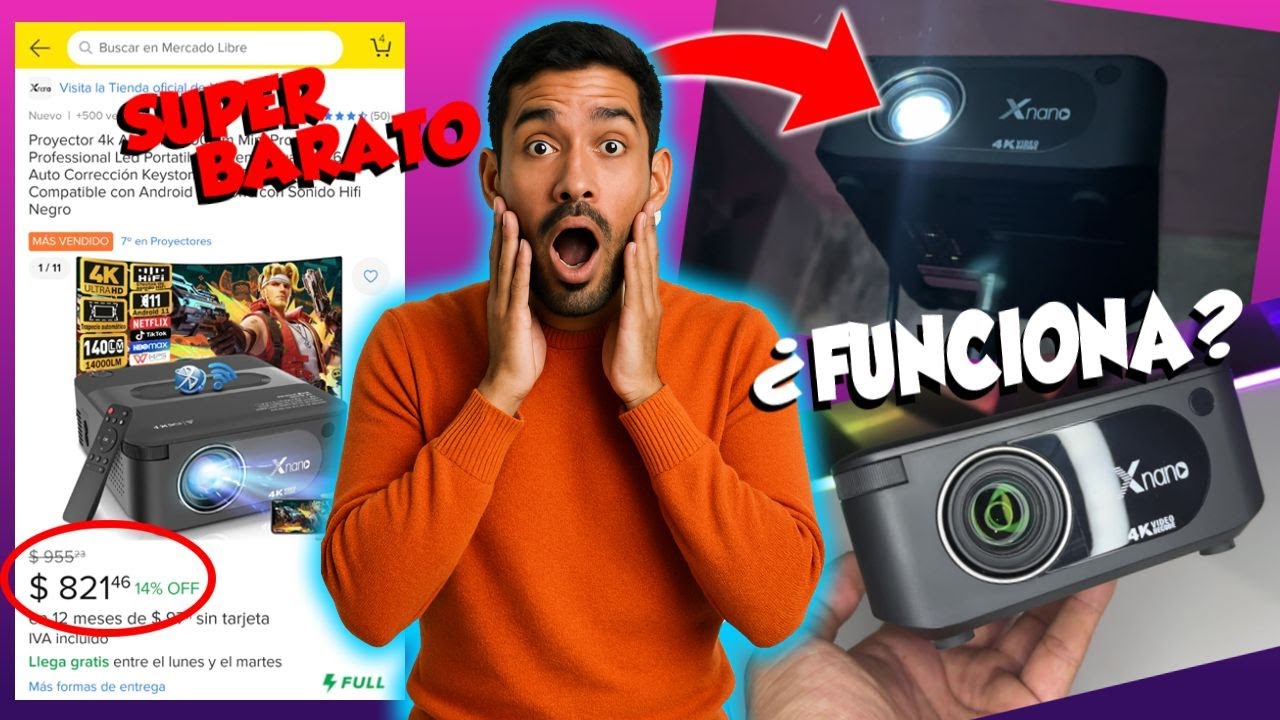 😱💲 Compr&eacute; un Proyector BARATO 🎥🎞️ &iquest;Realmente funcionan o son ESTAFA? 💥