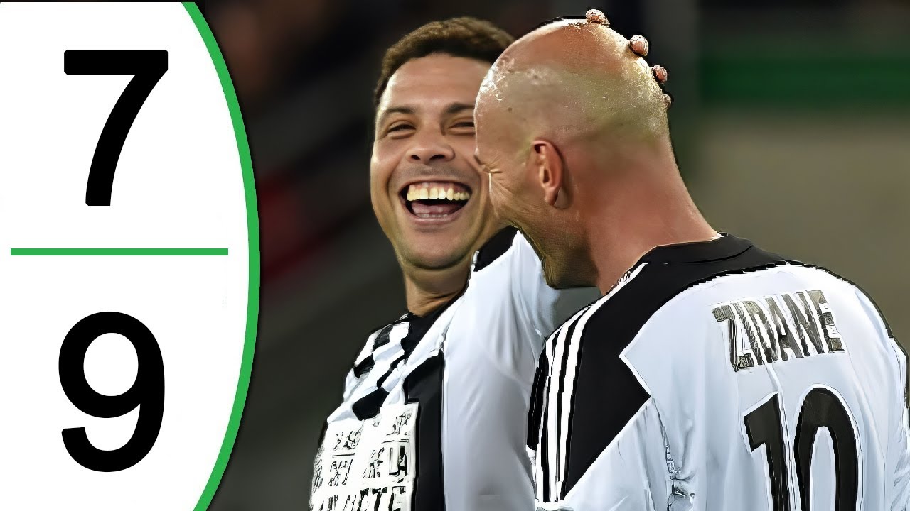 Ronaldo Brazil scores a hat-trick alongside Zidane on Friendly Match
