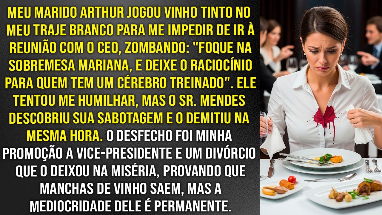 Marido derramou vinho na minha camisa para eu não poder participar da reunião de negócios. Mas...