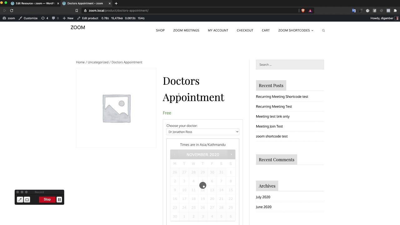 Zoom Integration for WooCommerce and Bookings - Bookable Resources