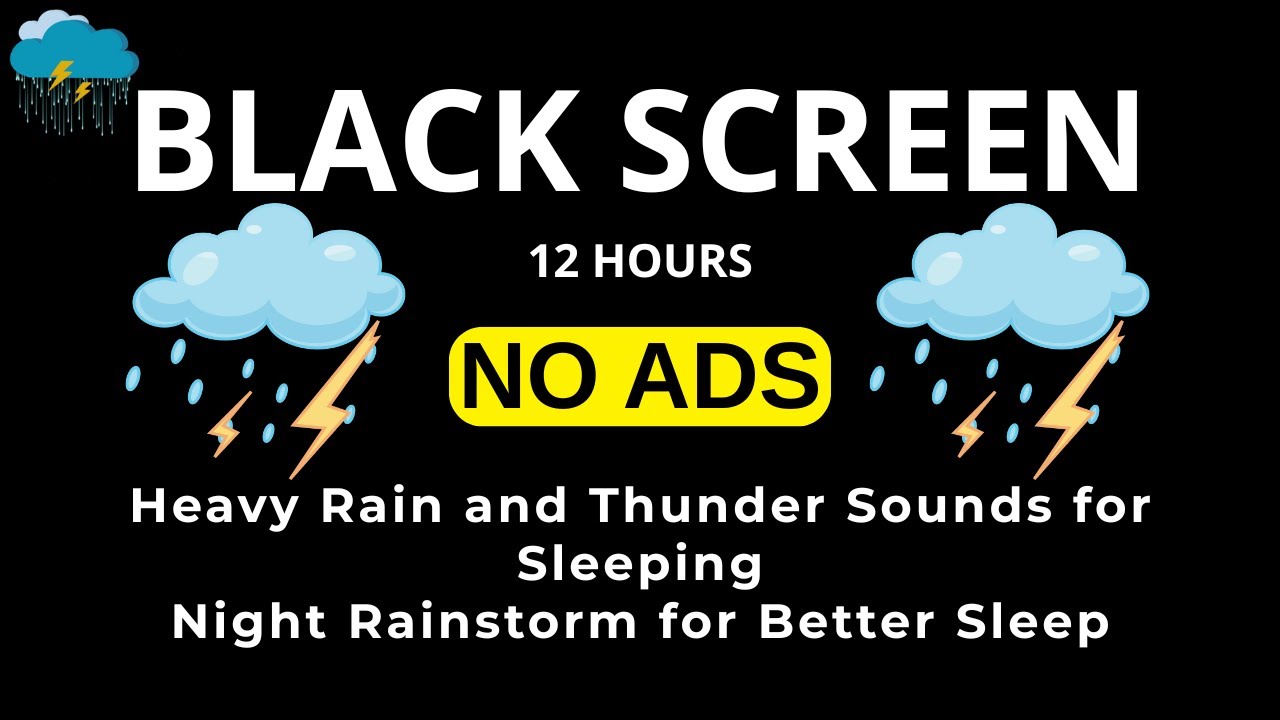 🔴 Heavy Rain and Thunder Sounds for Sleeping - Black Screen | Relaxing & Anxiety Relief - No Ads