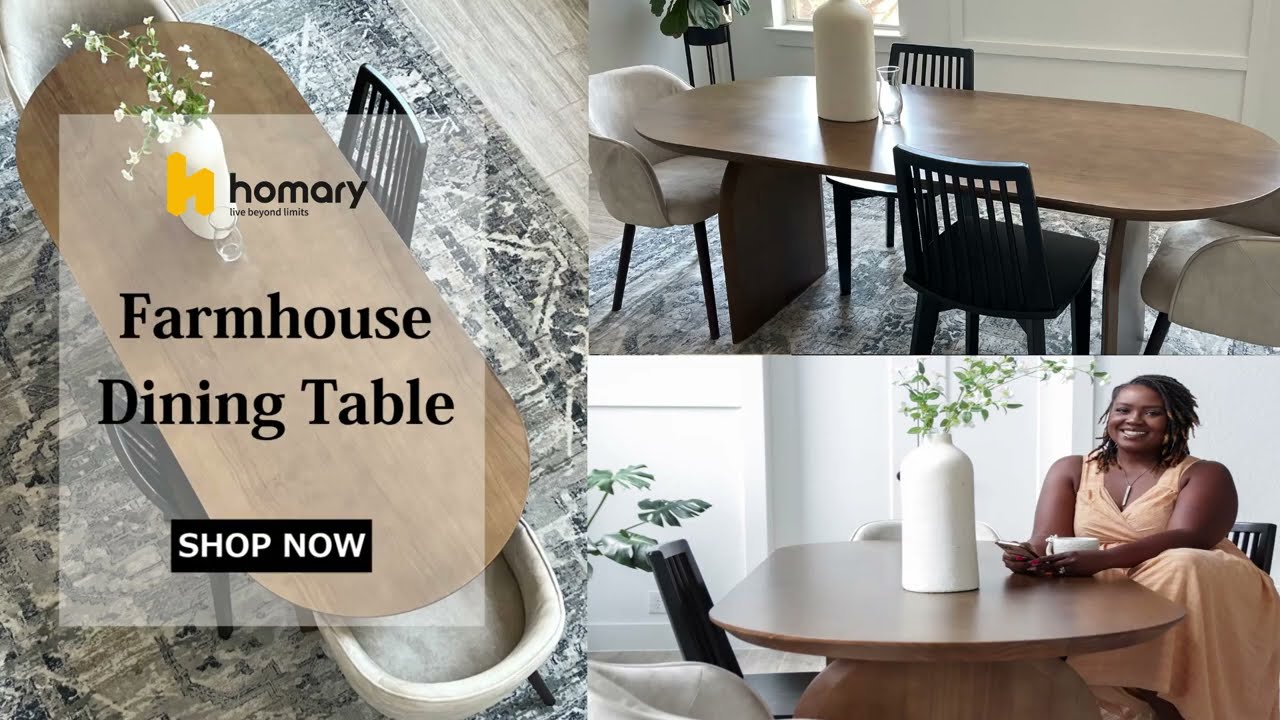 Homary Stylist l  Farmhouse Solid Wood Dining Table Review