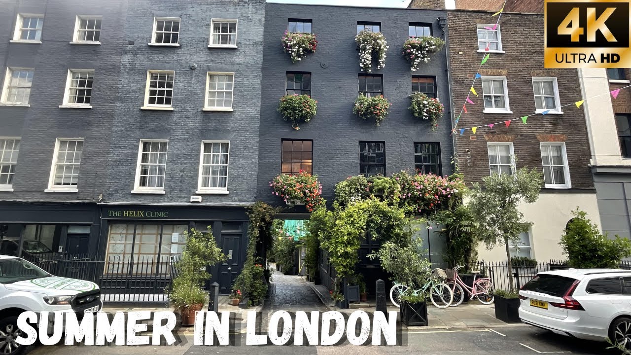 Summer London Walk 2024 ☀️ | Early Morning Walking Tour from Warren Street to Piccadilly Circus [4K]