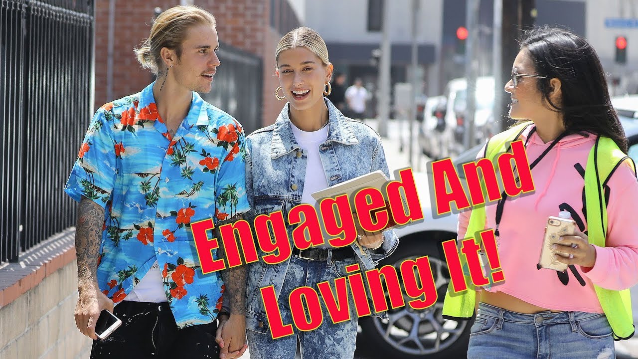 EXCLUSIVE - Justin Bieber And Hailey Baldwin Give The Sweetest Interview To Fans On The Street!
