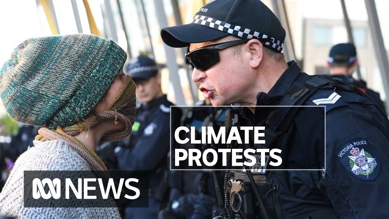 Police officers and protester taken to hospital after clashes at climate rally | ABC News