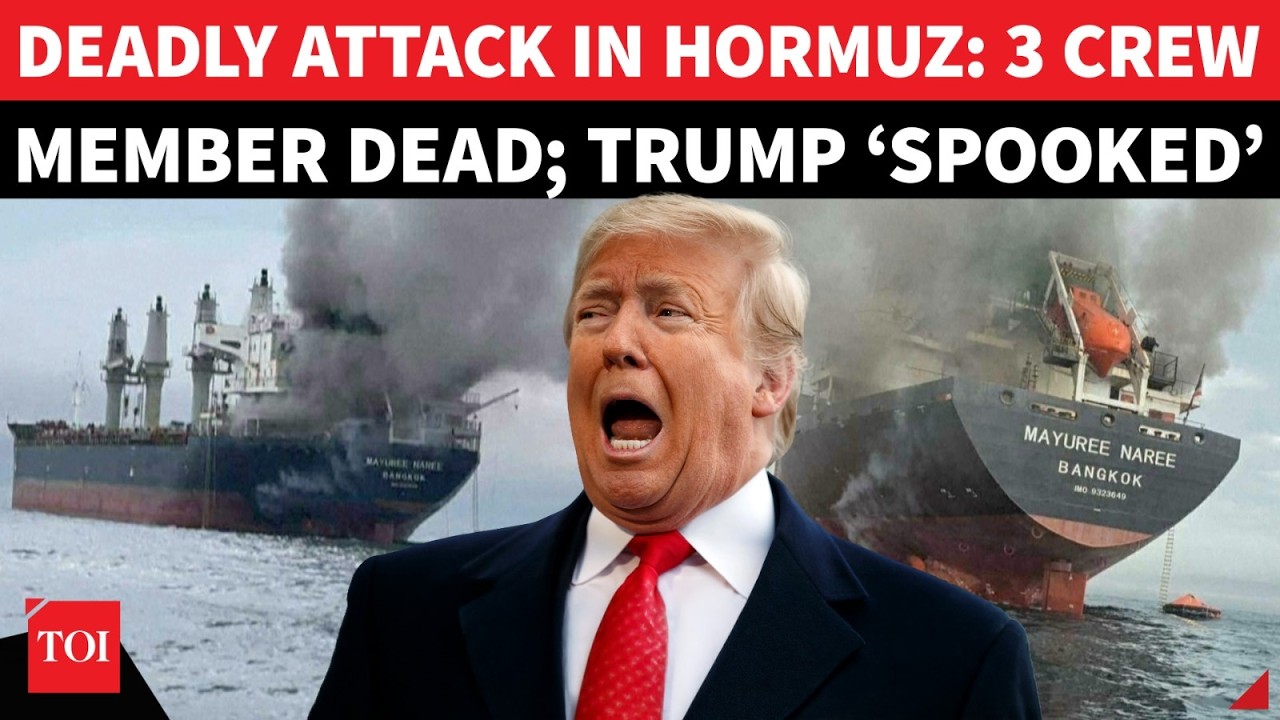 'HORMUZ STRIKE KILLS 3': Thai Ship Hit Amid Iran-US Tensions, Crew Jumps In Panic | Watch
