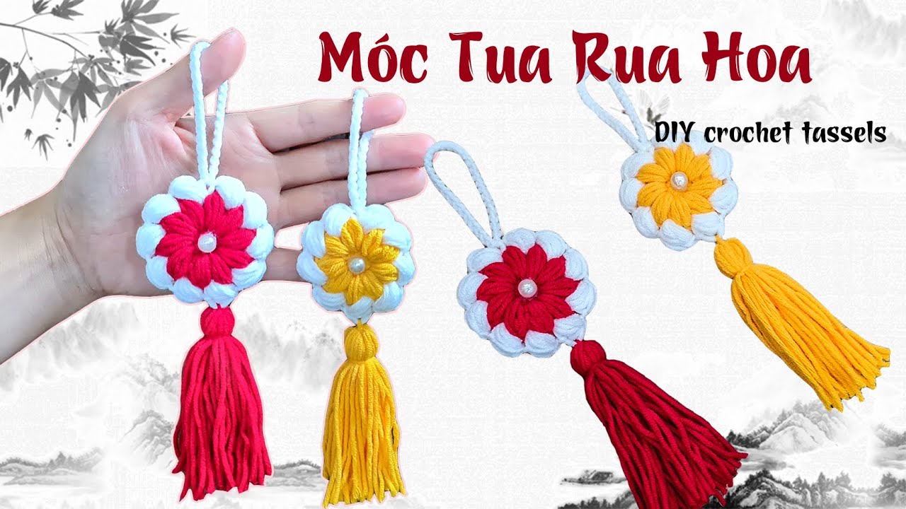 Bài 332: Móc tua rua Hoa | Crochet tassels | Bi Do Handmade